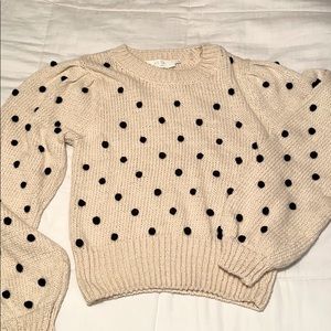 ASTR Pom sweater, sweater, cream and black sweater
